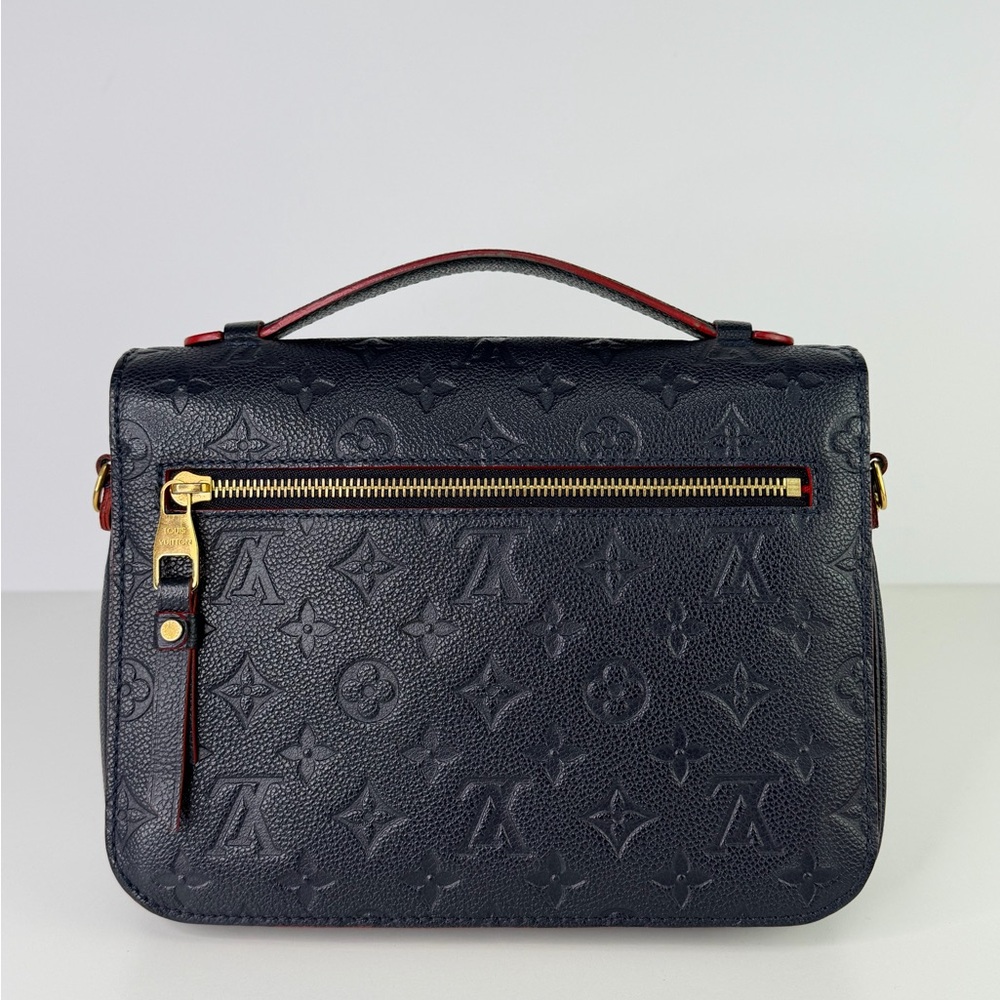 AUTHENTIC Louis Vuitton LV Pochette Metis Marine Rouge Navy Leather - Picture 3 of 16